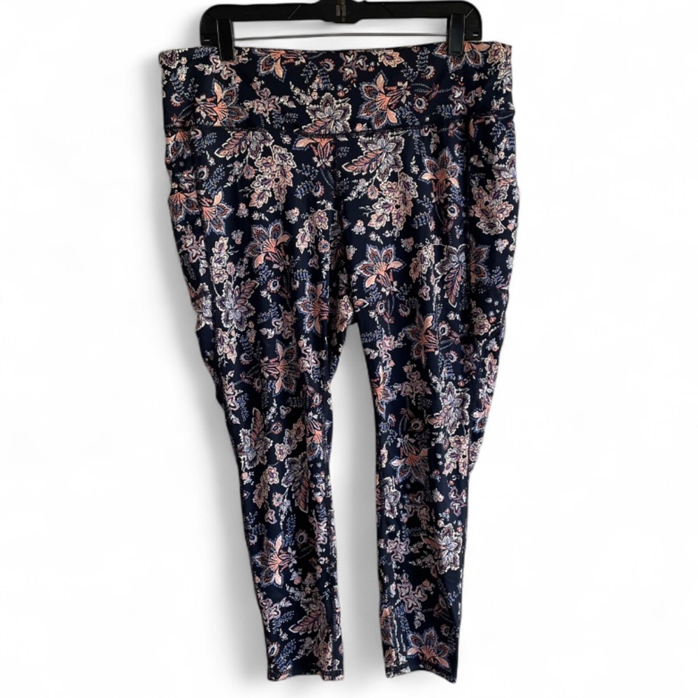 J. Jill Fit Performance Paisley Floral Cropped Pocket Leggings Size XL Petite